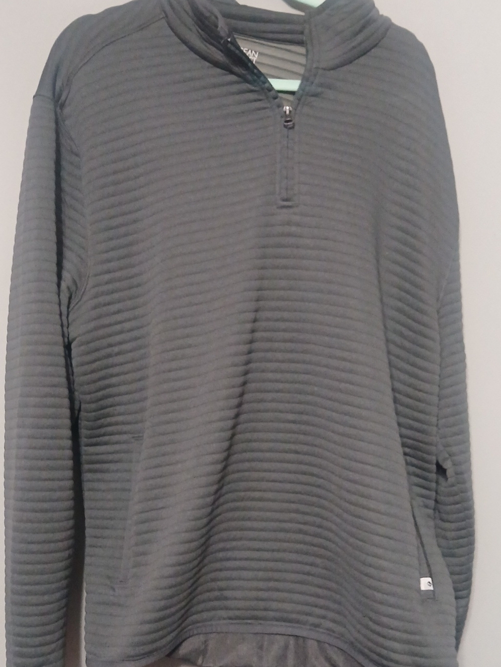 Men's Quarter-Zip Ribbed Pullover Sweater - Gray